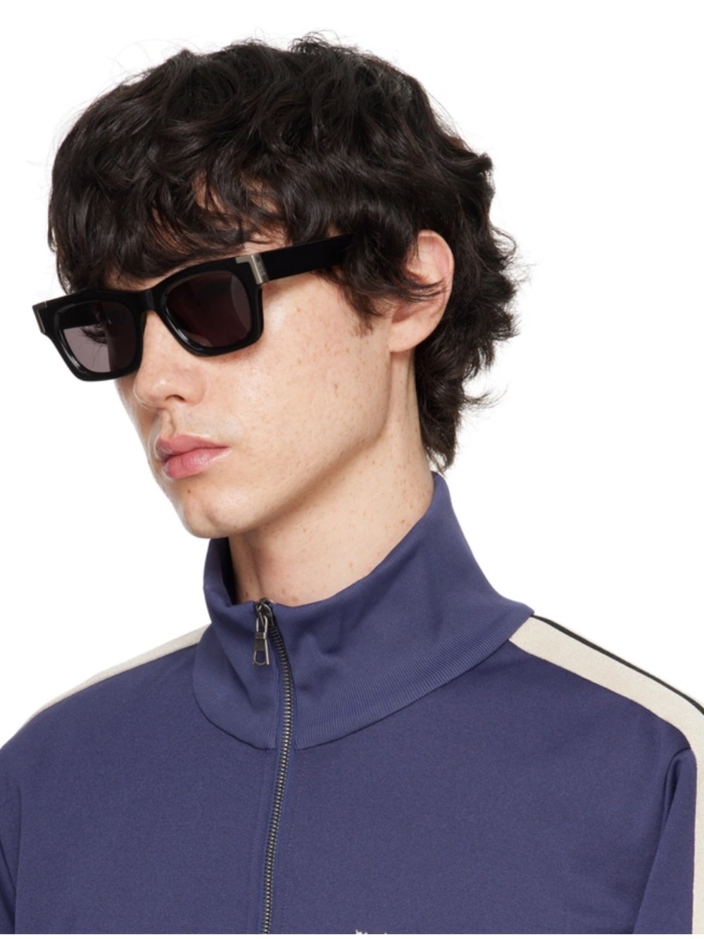 Palm Angels Black Sunglasses with Silver Accents